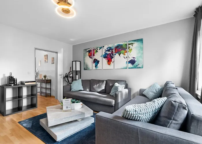 Design Luxus, Vollausstattung, 2 Min Hbf Duisburg, Betten, 2 55